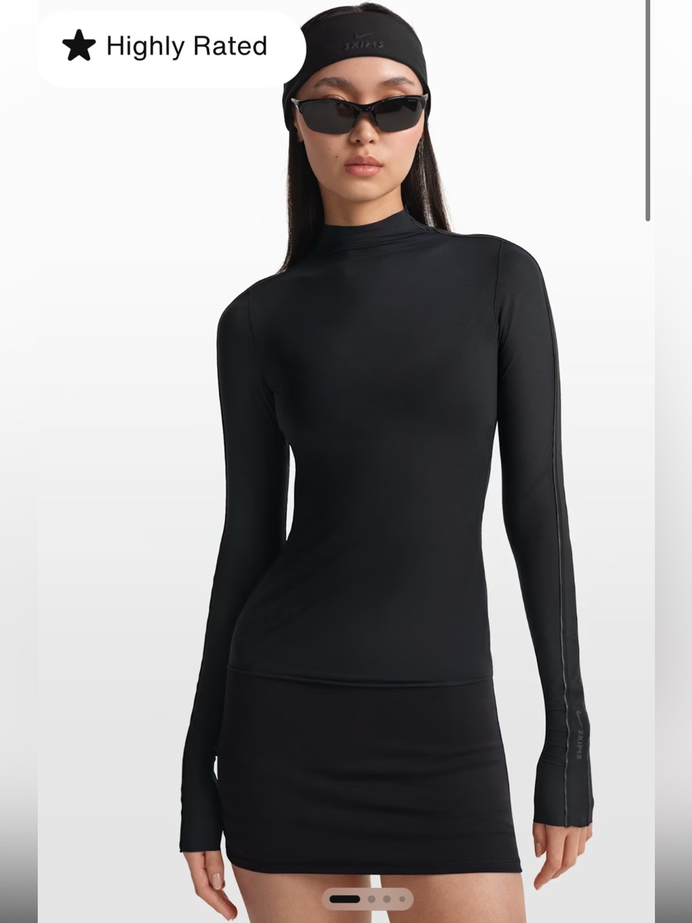 Nike SKIMS Weightless Layers Women's Mock-Neck Long-Sleeve Top Sz Small